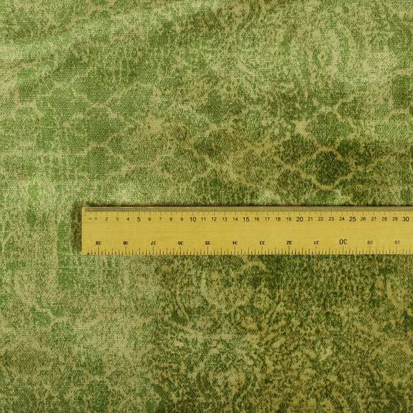 Traditional Damask Medallion Pattern Velvet Material Beige Green Upholstery Fabric JO-1077