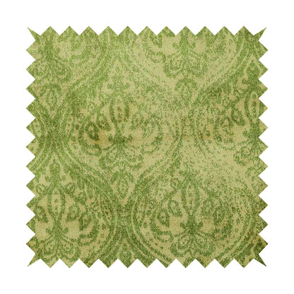 Medallion Pattern Velvet Material Green Beige Upholstery Fabric JO-1080 - Roman Blinds