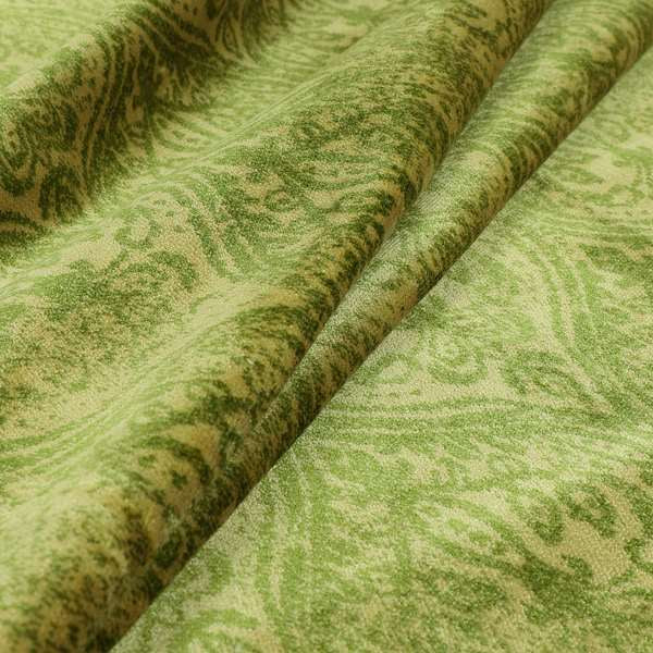 Medallion Pattern Velvet Material Green Beige Upholstery Fabric JO-1080 - Made To Measure Curtains