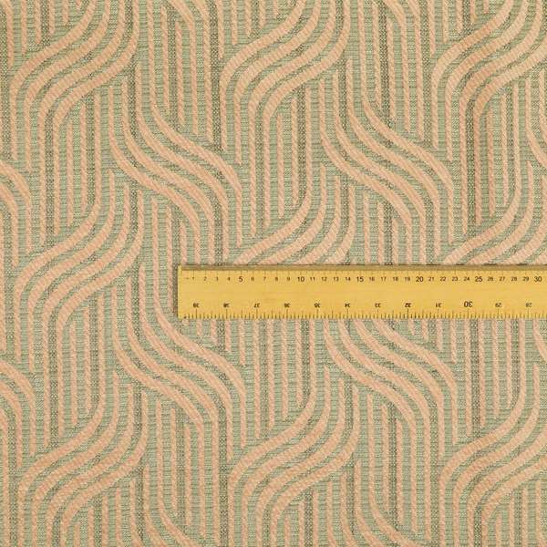 Pink Colour Wave Stripe Pattern Soft Chenille Upholstery Fabric JO-1083 - Made To Measure Curtains