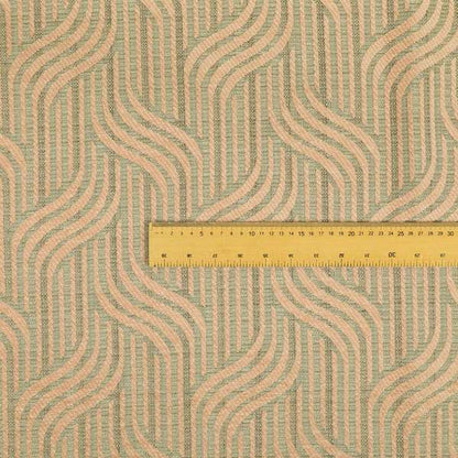 Pink Colour Wave Stripe Pattern Soft Chenille Upholstery Fabric JO-1083 - Made To Measure Curtains