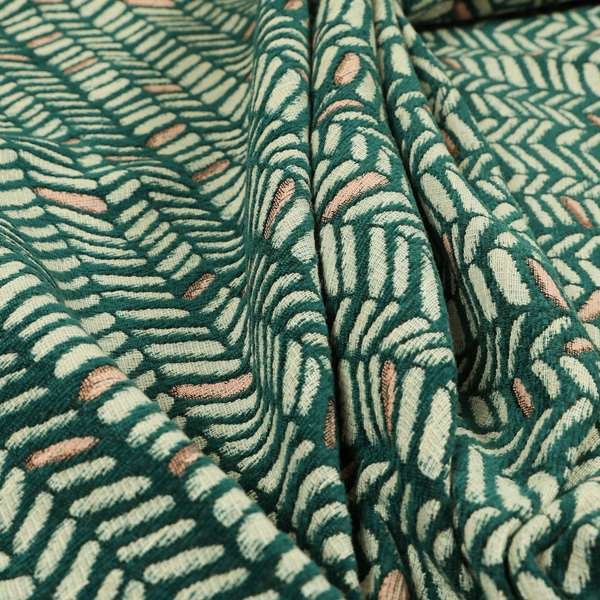 Pink Teal Colour Small Pattern Soft Chenille Upholstery Fabric JO-1087 - Roman Blinds