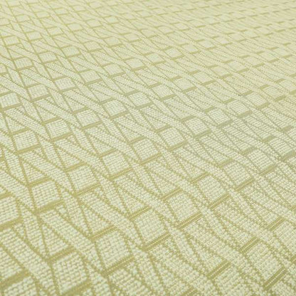Cream Gold Colour Textured Geometric Pattern Soft Chenille Upholstery Fabric JO-1088 - Roman Blinds