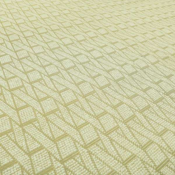 Cream Gold Colour Textured Geometric Pattern Soft Chenille Upholstery Fabric JO-1088