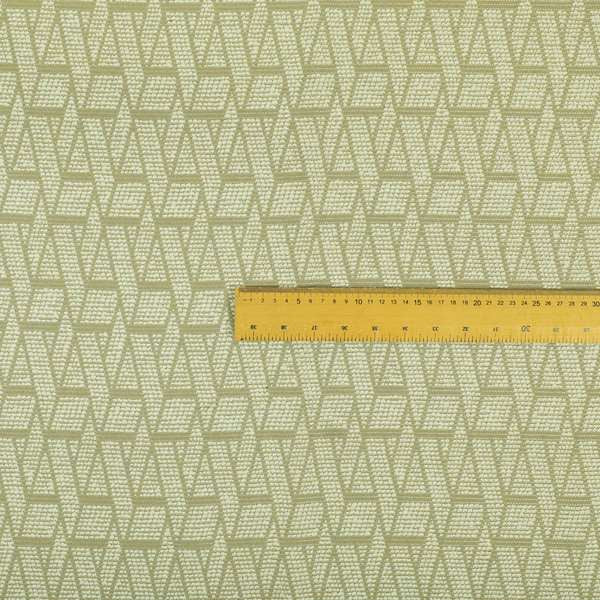 Cream Gold Colour Textured Geometric Pattern Soft Chenille Upholstery Fabric JO-1088 - Made To Measure Curtains