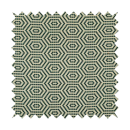 Teal Colour Modern Geometric Pattern Chenille Upholstery Fabric JO-1090 - Roman Blinds