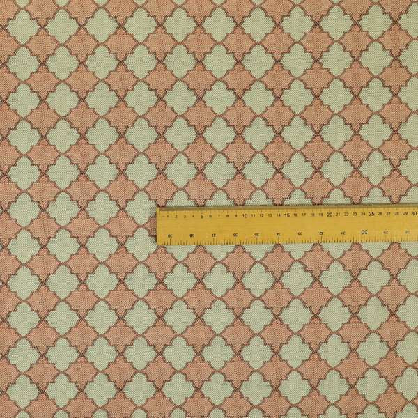 Hexagon Medallion Pattern Pink Cream Colour Chenille Upholstery Fabric JO-1093 - Made To Measure Curtains