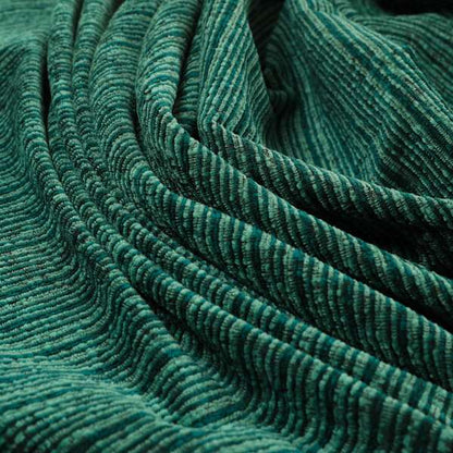 Striped Semi Plain Chenille Blue Teal Colour Upholstery Fabric JO-1097