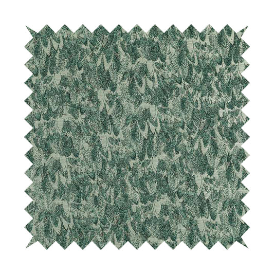Shine Tone Teal Silver Colour Uniformed Leaf Pattern Chenille Furnishing Upholstery Fabric JO-1100