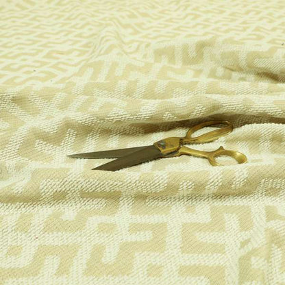 Cream Beige Colour Modern Pattern Soft Chenille Upholstery Fabric JO-1113 - Made To Measure Curtains