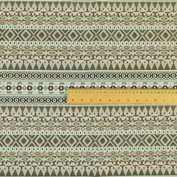 Pink White Green Colours Geometric Self Pattern Stripe Chenille Upholstery Fabric JO-1117 - Handmade Cushions