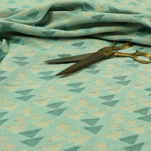 Arrow Geometric Blue White Colour Chenille Upholstery Fabric JO-1123 - Made To Measure Curtains