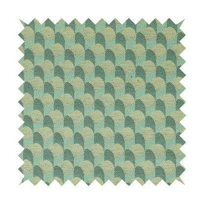 Curve Pattern Geometric Blue White Colour Chenille Upholstery Fabric JO-1124 - Roman Blinds