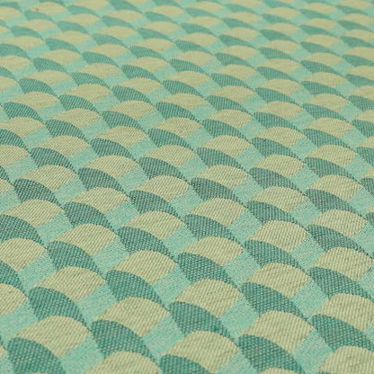 Curve Pattern Geometric Blue White Colour Chenille Upholstery Fabric JO-1124