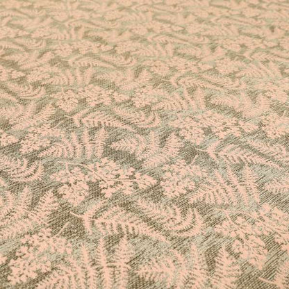 Leaf Pattern Chenille Pink Brown Colour Upholstery Fabric JO-1125 - Made To Measure Curtains