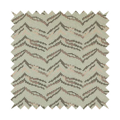 Wave Striped Pattern In Grey Pink Colour Chenille Jacquard Upholstery Fabric JO-1128 - Made To Measure Curtains