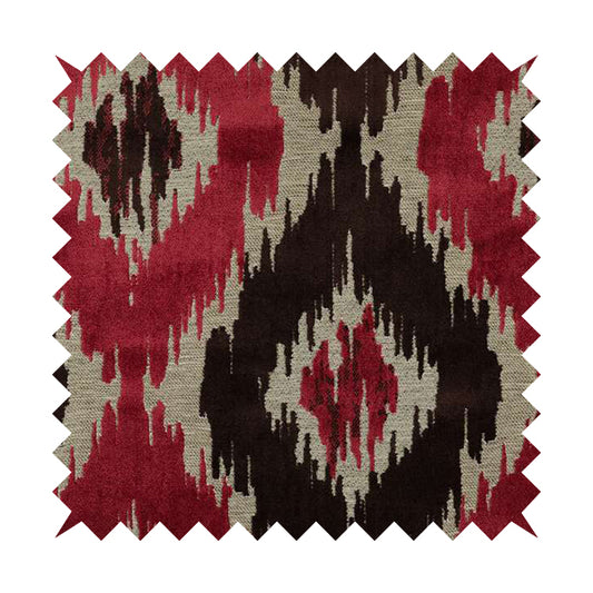 Tribal Pattern Damask Pattern Cut Velvet Material Purple Pink Colour Upholstery Fabric JO-1129
