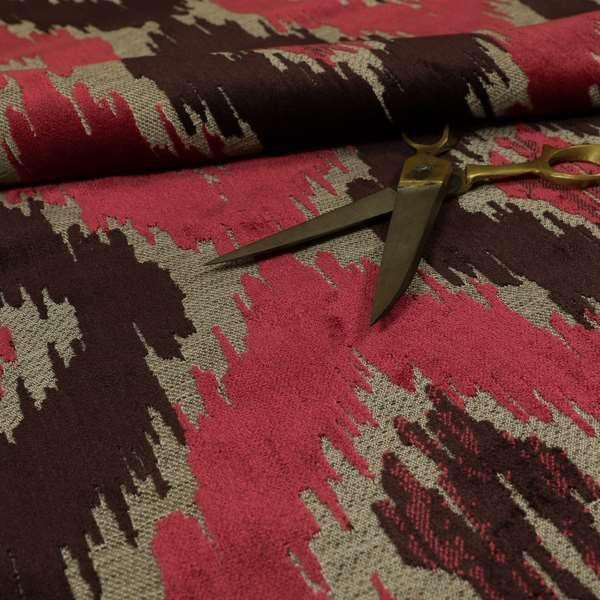 Tribal Pattern Damask Pattern Cut Velvet Material Purple Pink Colour Upholstery Fabric JO-1129 - Made To Measure Curtains