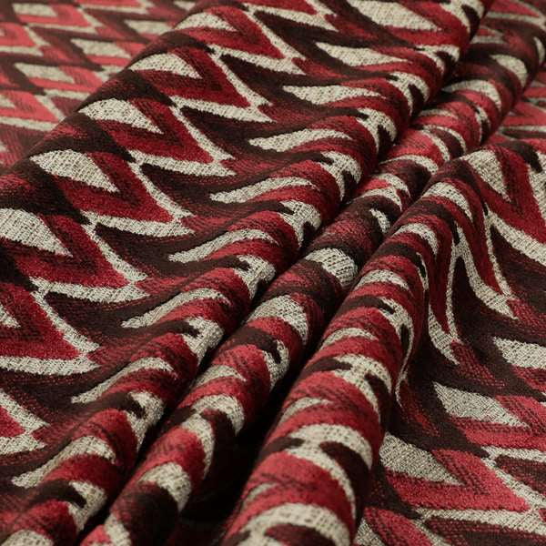 Chevron Pattern Stripe Cut Velvet Material Purple Pink Colour Upholstery Fabric JO-1131 - Made To Measure Curtains