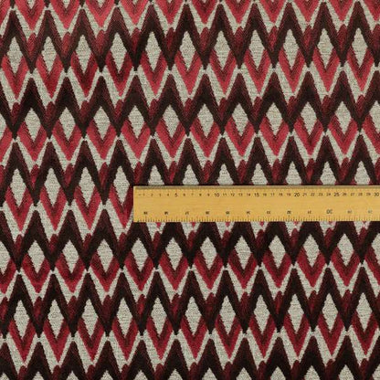 Chevron Pattern Stripe Cut Velvet Material Purple Pink Colour Upholstery Fabric JO-1131 - Roman Blinds