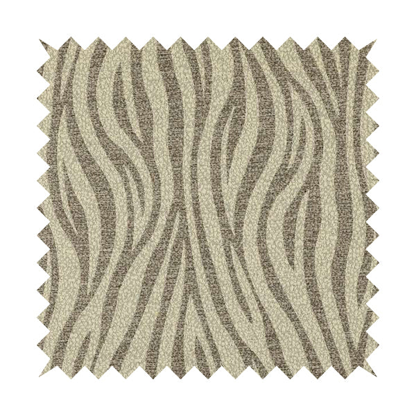 Zebra Striped Inspired Pattern Chenille Material Brown Cream Colour Upholstery Fabric JO-1133 - Handmade Cushions