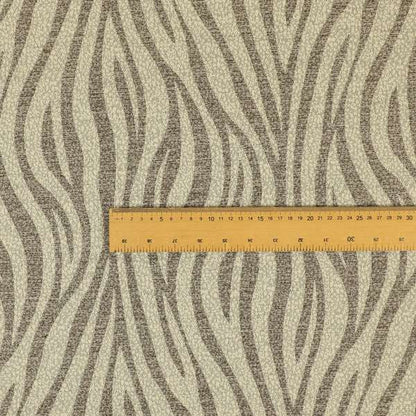Zebra Striped Inspired Pattern Chenille Material Brown Cream Colour Upholstery Fabric JO-1133 - Handmade Cushions