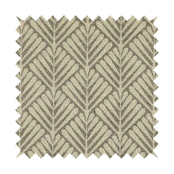 Palm Tree Striped Pattern Chenille Brown Cream Colour Upholstery Fabric JO-1134 - Roman Blinds