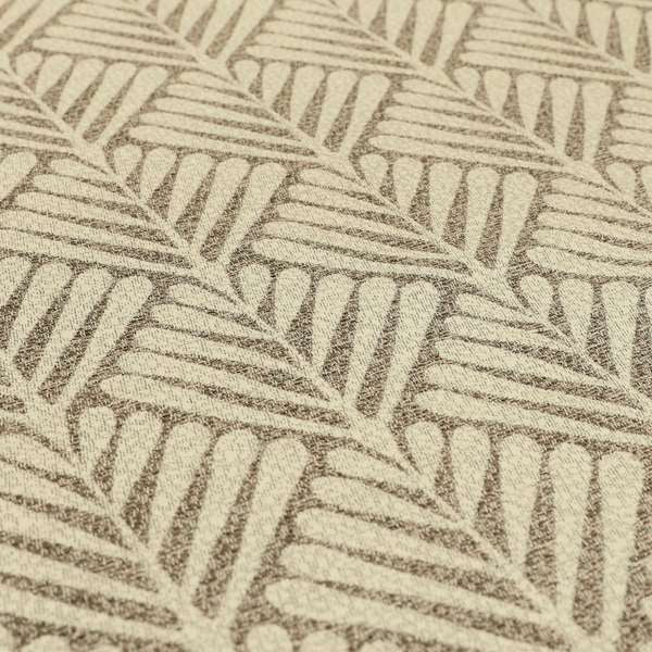 Palm Tree Striped Pattern Chenille Brown Cream Colour Upholstery Fabric JO-1134 - Handmade Cushions