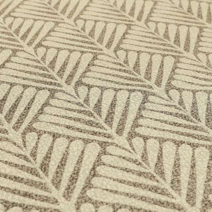 Palm Tree Striped Pattern Chenille Brown Cream Colour Upholstery Fabric JO-1134 - Handmade Cushions