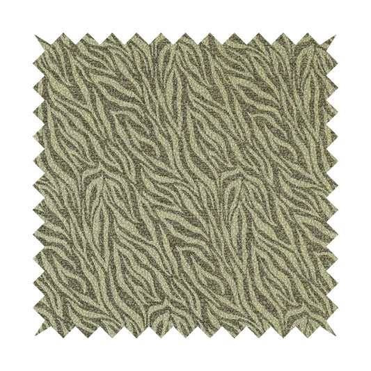 Striped Inspired Pattern Chenille Material Brown Cream Colour Upholstery Fabric JO-1135