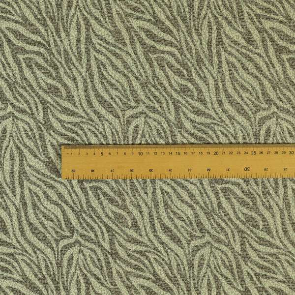 Striped Inspired Pattern Chenille Material Brown Cream Colour Upholstery Fabric JO-1135