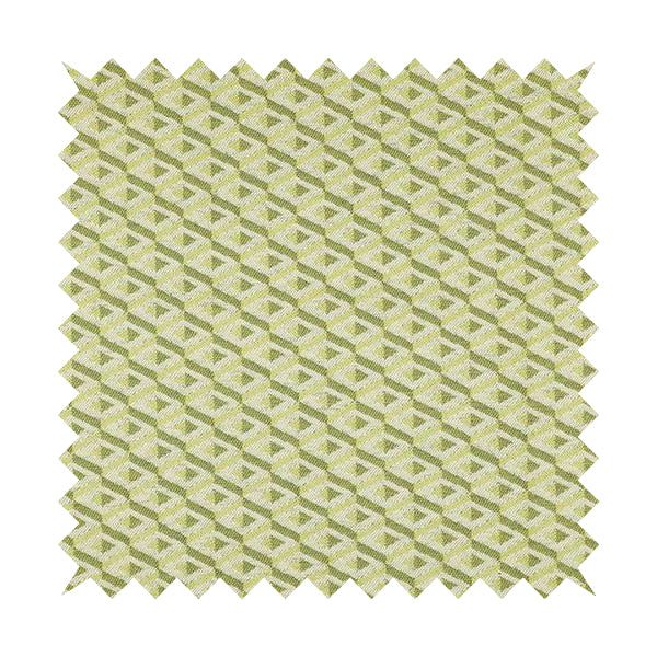 3D Geometric Pattern Green White Colour Soft Chenille Upholstery Fabric JO-1137 - Roman Blinds