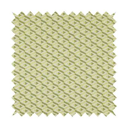 3D Geometric Pattern Green White Colour Soft Chenille Upholstery Fabric JO-1137 - Made To Measure Curtains