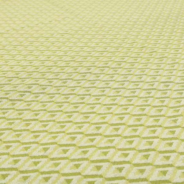 3D Geometric Pattern Green White Colour Soft Chenille Upholstery Fabric JO-1137