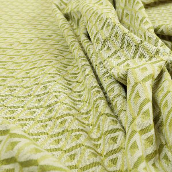 3D Geometric Pattern Green White Colour Soft Chenille Upholstery Fabric JO-1137 - Handmade Cushions