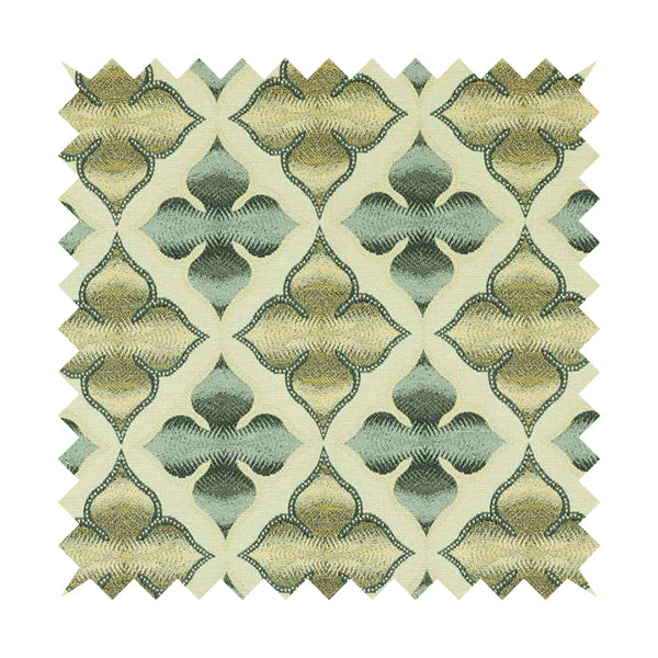 Spade Theme Faded Geometric Pattern In Grey Yellow Colour Chenille Upholstery Fabric JO-1144 - Roman Blinds