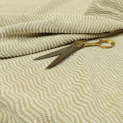 Cream Gold Colour Textured Vertical Striped Pattern Soft Chenille Upholstery Fabric JO-1147 - Roman Blinds