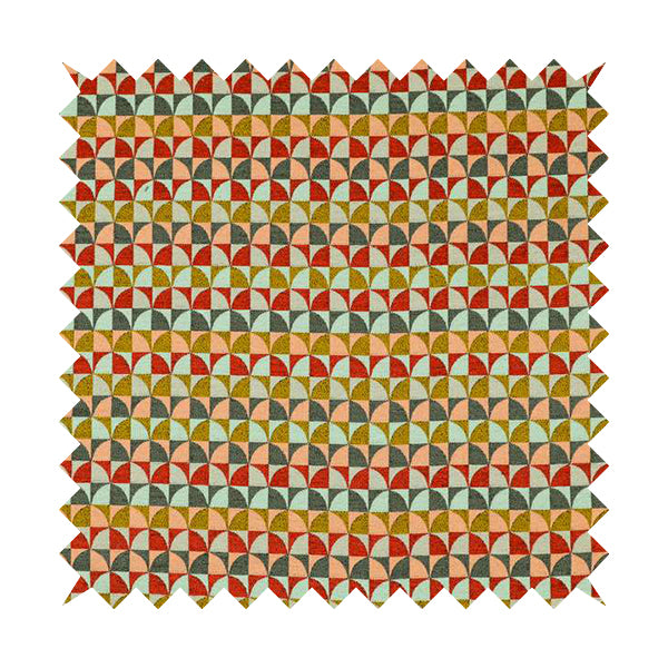 Seamless Arc Wave Geometric Multicoloured Pattern Soft Chenille Upholstery Fabric JO-1148 - Roman Blinds