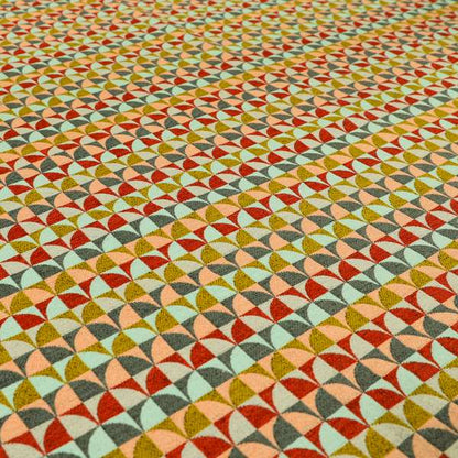 Seamless Arc Wave Geometric Multicoloured Pattern Soft Chenille Upholstery Fabric JO-1148 - Roman Blinds
