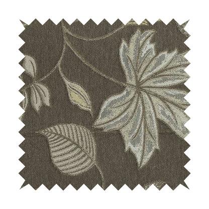 Brown Floral Inspired Soft Chenille Upholstery Fabric JO-115 - Roman Blinds