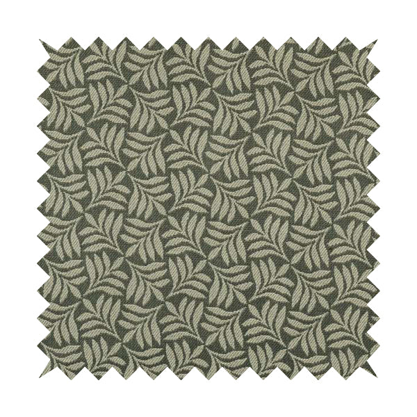 Grey Coloured Leaf Sprout Open Pattern Chenille Furnishing Upholstery Fabric JO-1150 - Roman Blinds