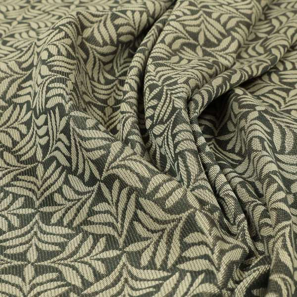 Grey Coloured Leaf Sprout Open Pattern Chenille Furnishing Upholstery Fabric JO-1150