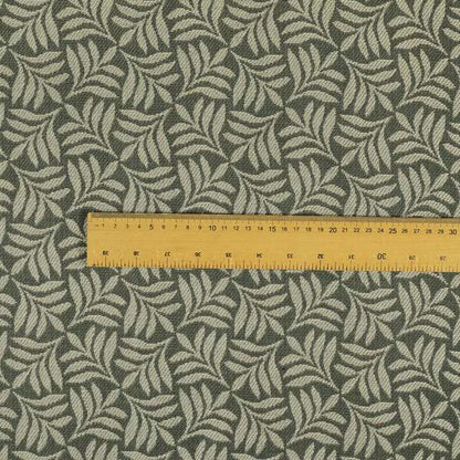 Grey Coloured Leaf Sprout Open Pattern Chenille Furnishing Upholstery Fabric JO-1150 - Handmade Cushions