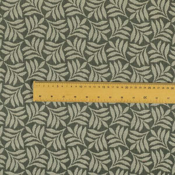 Grey Coloured Leaf Sprout Open Pattern Chenille Furnishing Upholstery Fabric JO-1150 - Made To Measure Curtains