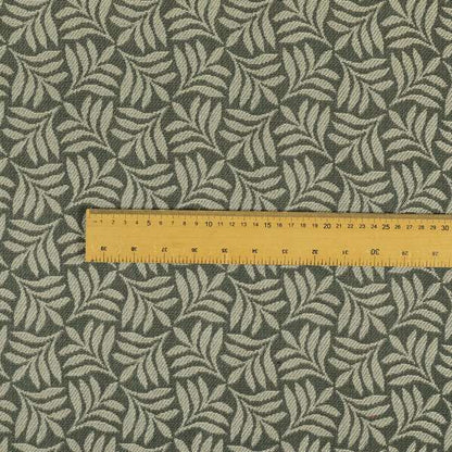 Grey Coloured Leaf Sprout Open Pattern Chenille Furnishing Upholstery Fabric JO-1150 - Made To Measure Curtains