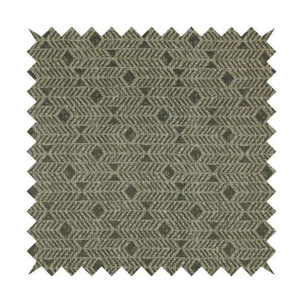 Grey Brown Coloured Horizontal Stripe Pattern Chenille Furnishing Upholstery Fabric JO-1153 - Roman Blinds