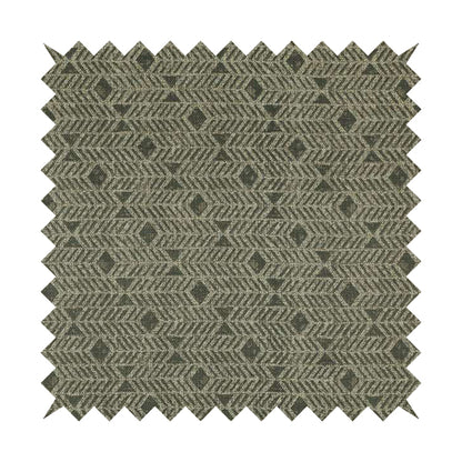 Grey Brown Coloured Horizontal Stripe Pattern Chenille Furnishing Upholstery Fabric JO-1153 - Roman Blinds