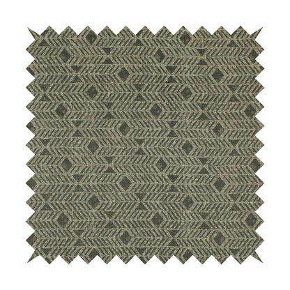 Grey Brown Coloured Horizontal Stripe Pattern Chenille Furnishing Upholstery Fabric JO-1153