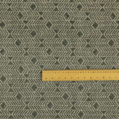 Grey Brown Coloured Horizontal Stripe Pattern Chenille Furnishing Upholstery Fabric JO-1153
