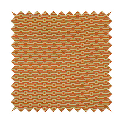 Orange Beige Colour Geometric Stripe Pattern Chenille Upholstery Fabric JO-1155 - Made To Measure Curtains